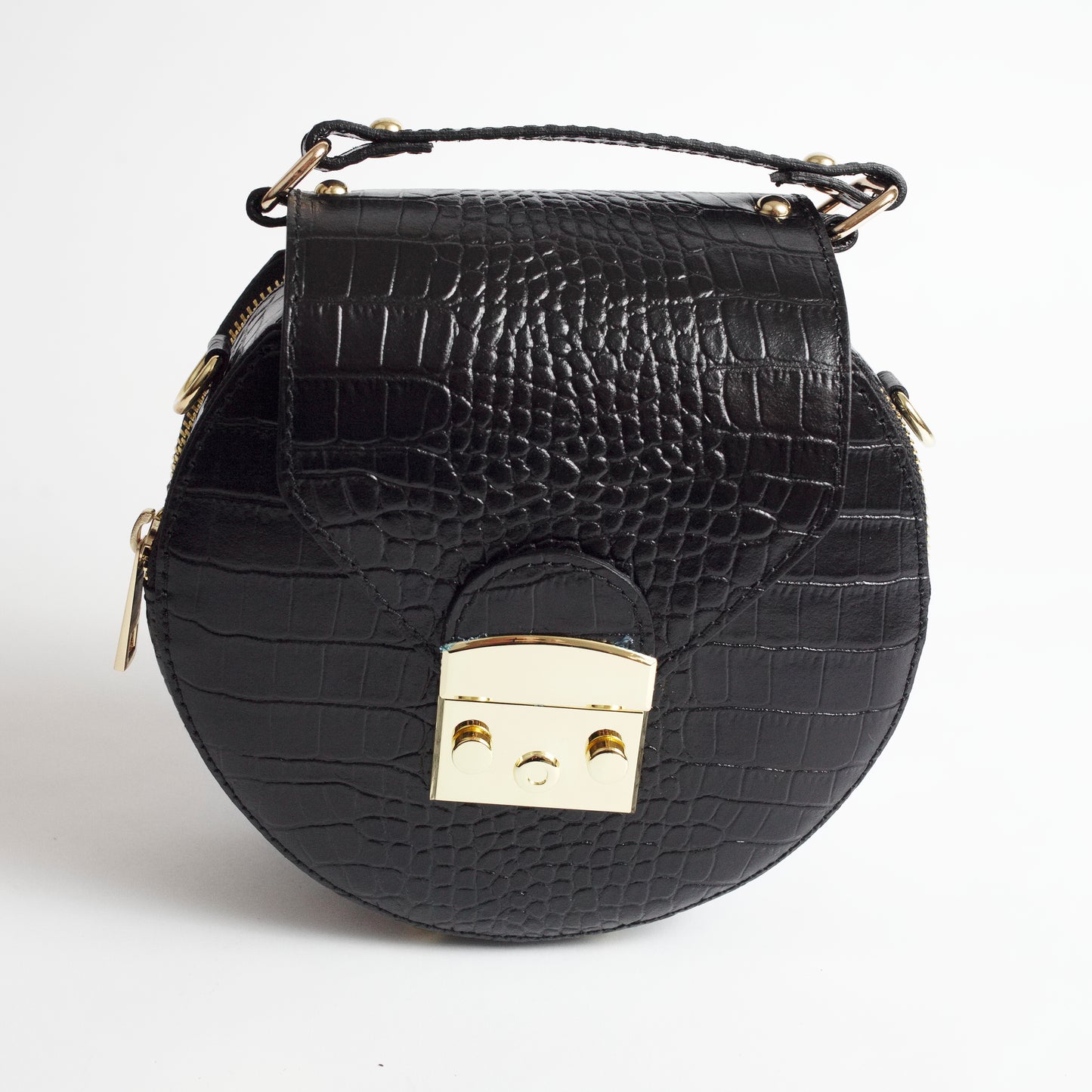 Positano Black Italian Leather Cross Body Bag Solo Perché Bags