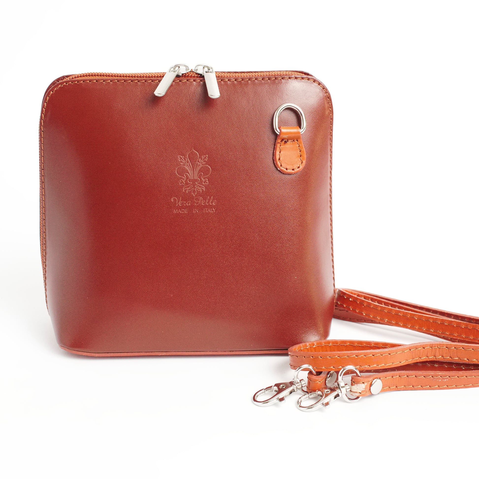 Artimino Brown Tan Crossbody Bag Italian Leather Solo Perché