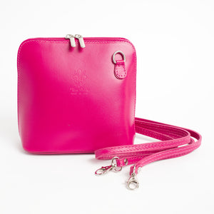 Artimino Hot Pink Crossbody Bag Italian Leather Solo Perché