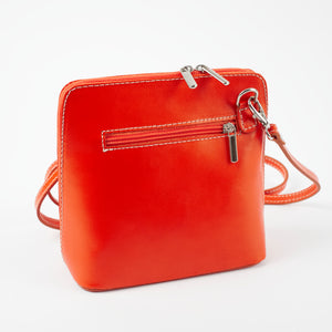 Artimino Red Orange Crossbody Bag Italian Leather Solo Perché
