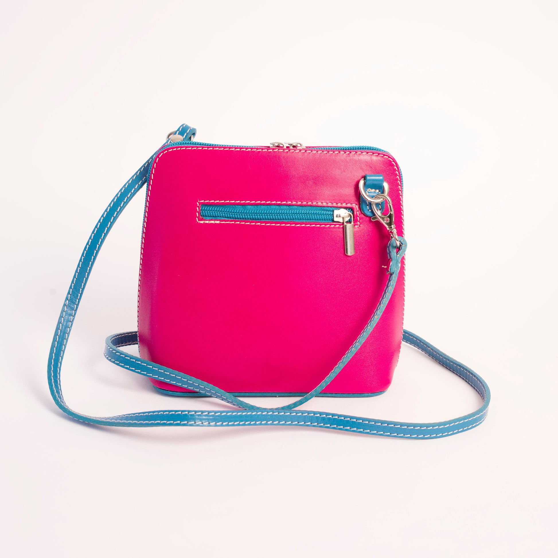 Artimino Pink Turquoise Crossbody Bag Italian Leather Solo Perché