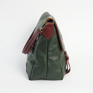 Cannara Dark Green Italian Leather Shoulder Tote Solo Perché Bag