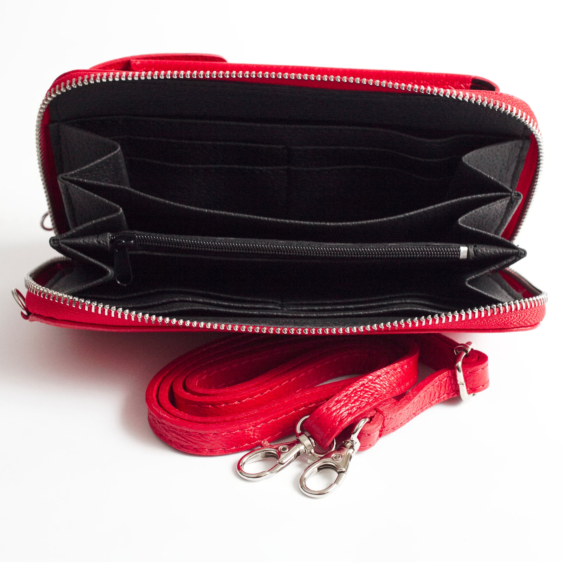 Esperia Red Italian Leather Accessories Solo Perché Bags