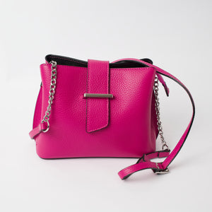 Ferrara Hot Pink Italian Leather Cross Body Bag Solo Perché Bags
