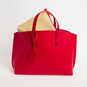 Pescara Red Italian Leather Handbag Solo Perché Bags