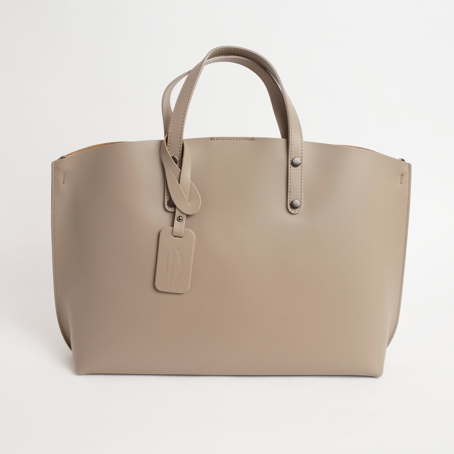 Pescara Taupe Italian Leather Handbag Solo Perché Bags