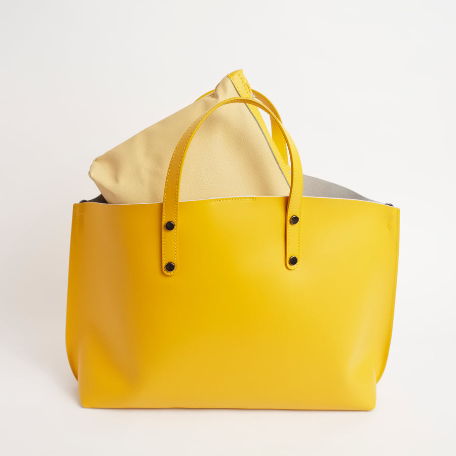 Pescara Yellow Italian Leather Handbag Solo Perché Bags