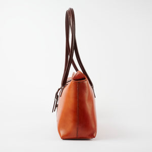 Rimini Tan Brown Italian Leather Shoulder Tote Solo Perché Bags