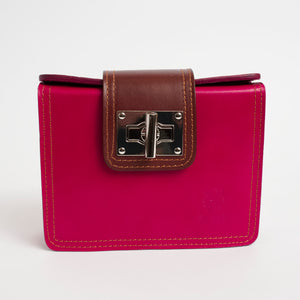 Siena Pink Tan Italian Leather Cross Body Bag Solo Perché Bags