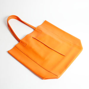 Venezia Orange Italian Leather Shoulder Tote Solo Perché Bags