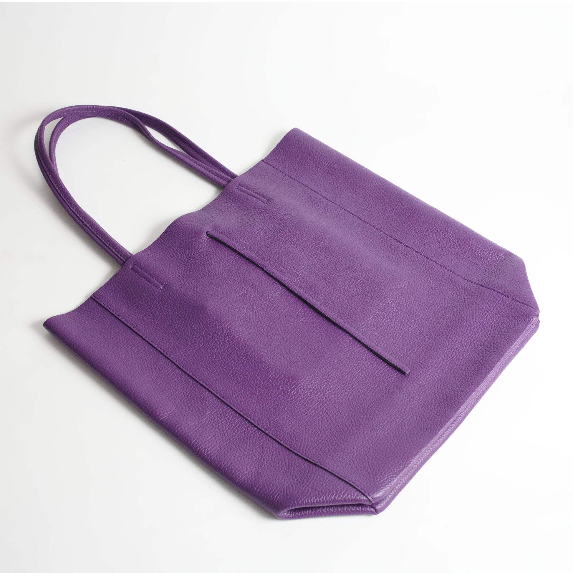Venezia Purple Italian Leather Shoulder Tote Solo Perché Bags