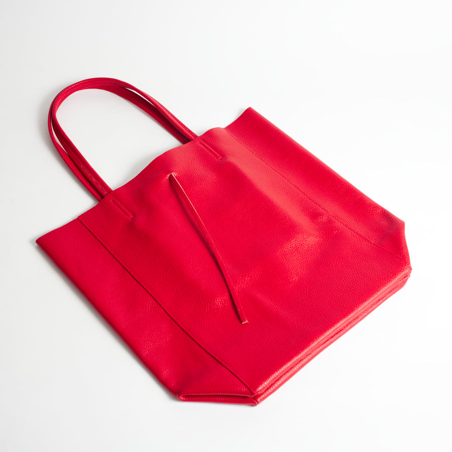 Venezia Red Italian Leather Shoulder Tote Solo Perché Bags