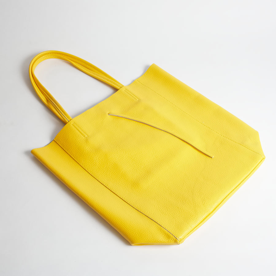 Venezia Yellow Italian Leather Shoulder Tote Solo Perché Bags